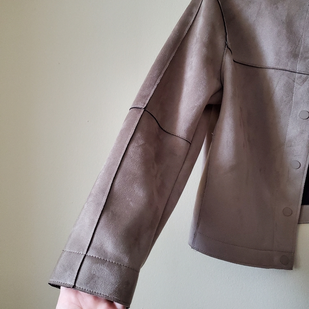Zara Basic faux Suede Effect Jacket size M - Picture 4 of 8